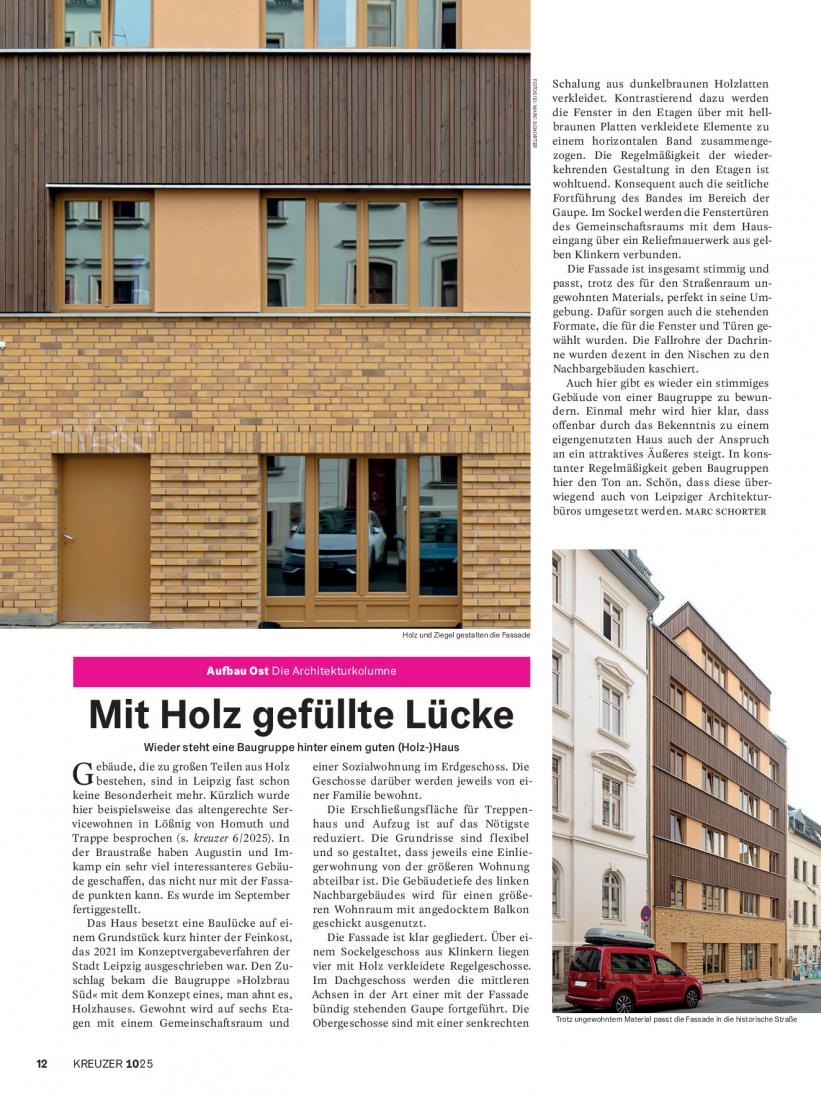 Oktober 2025: Architekturkolumne im Leipziger Kulturmagazin 